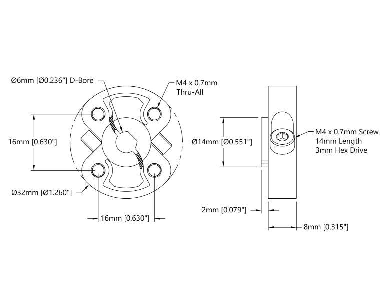 Hub 6mm D