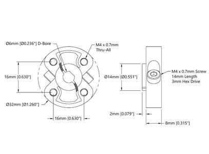 Hub 6mm D