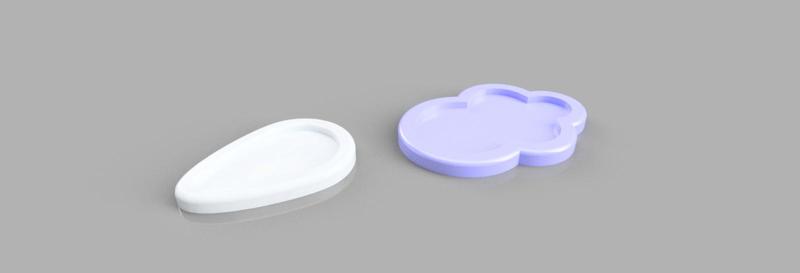 Plato nube y pétalo