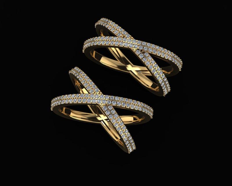 Double ring X free 3D print model