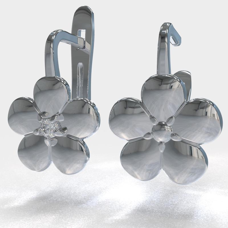 Jewelry two FLOWER earrings - Printable  STL