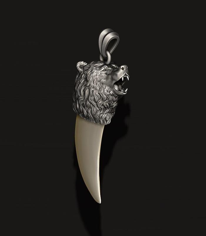 Bear tooth nail pendant 3D print model