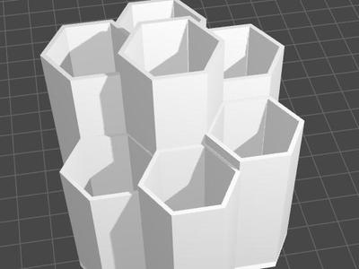 Hexagonal desk organizer, Short and Tall spaces