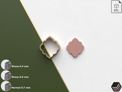 Polymer clay cutters Moroccan 008 | 6 Size 3 Cutter Versions | Digital files for 3D printing