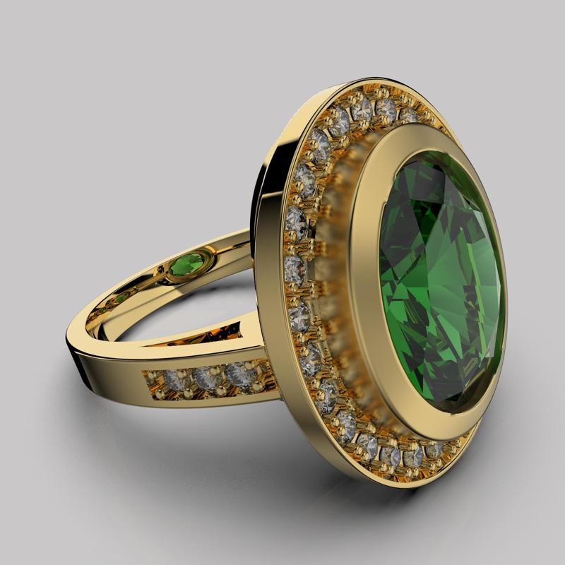 Printable jewelry ring gem oval 12*10mm STL