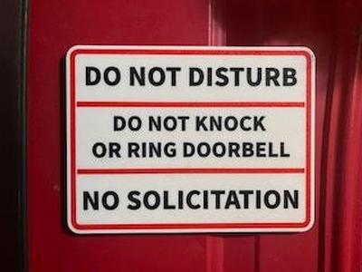 Do Not Disturb Front Door Sign