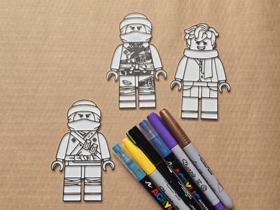 Jay Ninjago Brick Coloring Craft