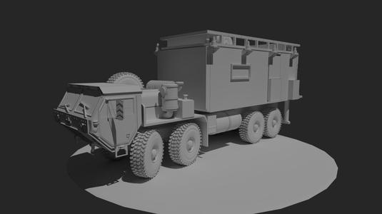Tactical armored command shelter 3D model