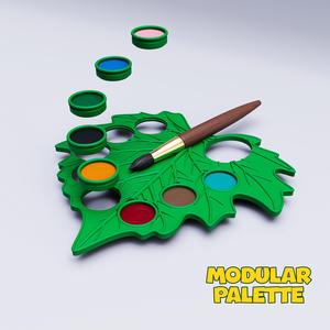 Modular Leaf Palette – Snap-Fit Paint Tray (FDM Friendly)