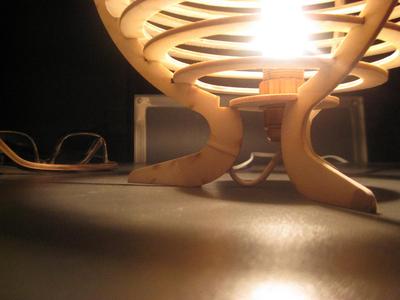 Laser cuted wood spherical lamp - called Kitty Lamp