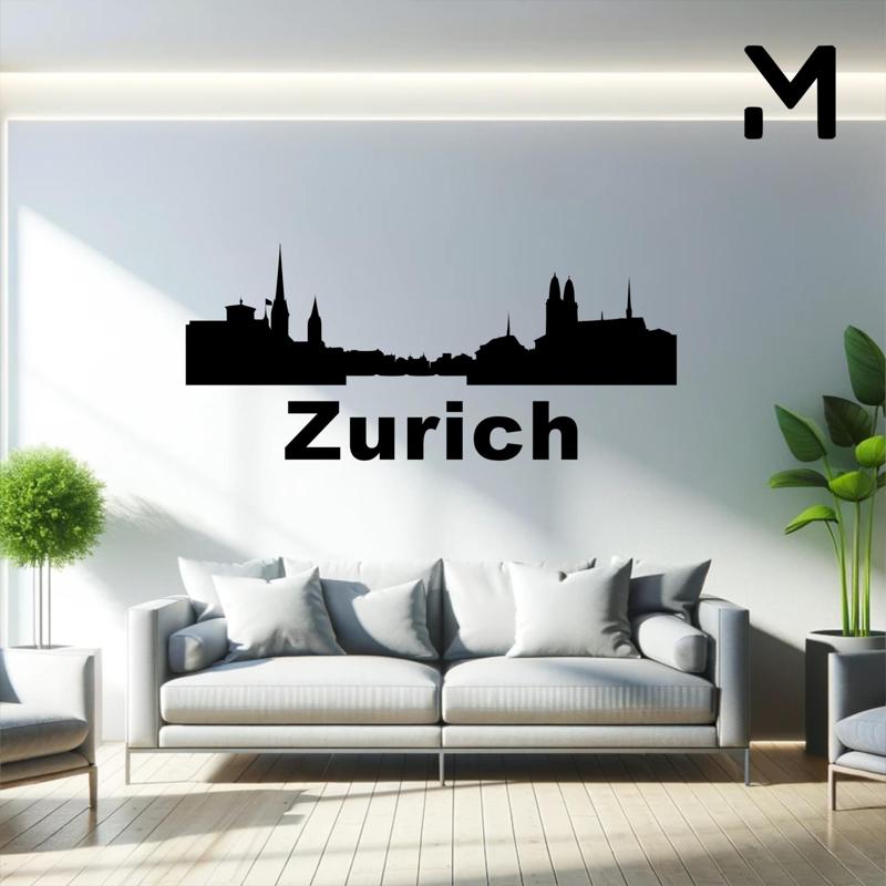 Wall silhouette - City skyline - Zurich