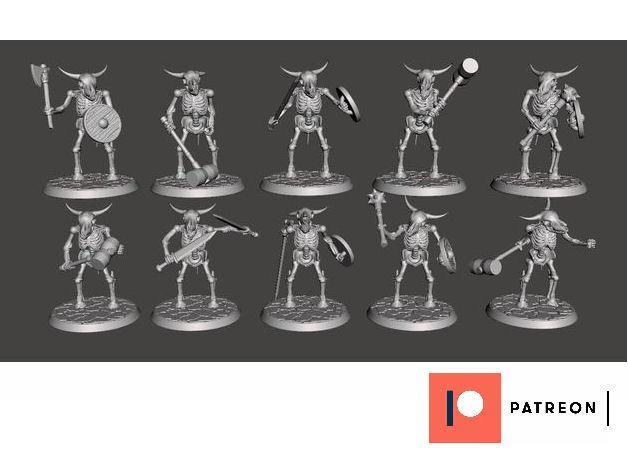 Skeleton Beastman Warriors - Melee Bull Brawlers