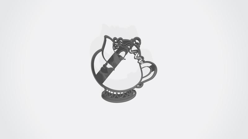 Sra potts - La bella y la bestia cookie cutter - Cortante de galletita
