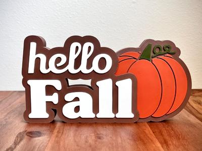 Hello Fall Pumpkin Sign