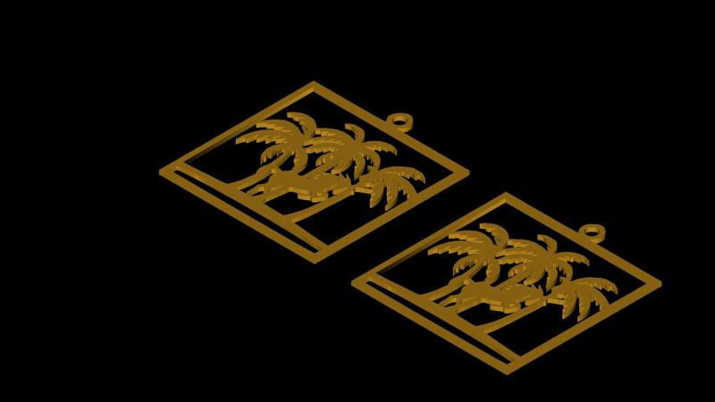 Unicorn Palm Tree Pendant Charm Jewelry Design