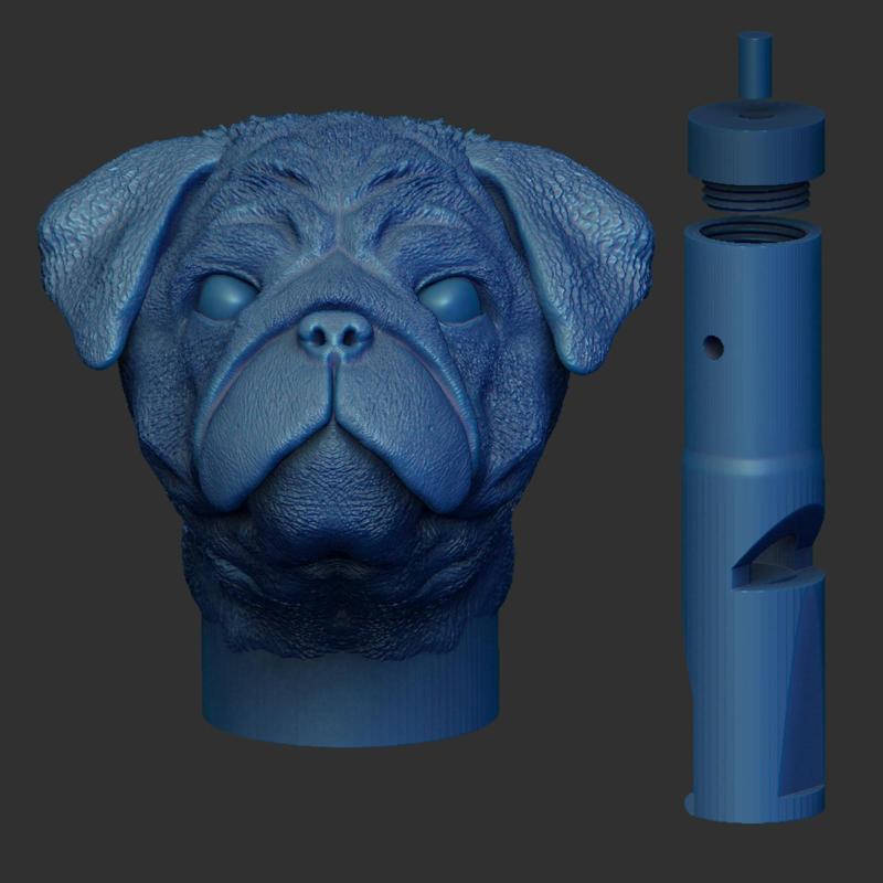 Dog whistle - Pug head motif