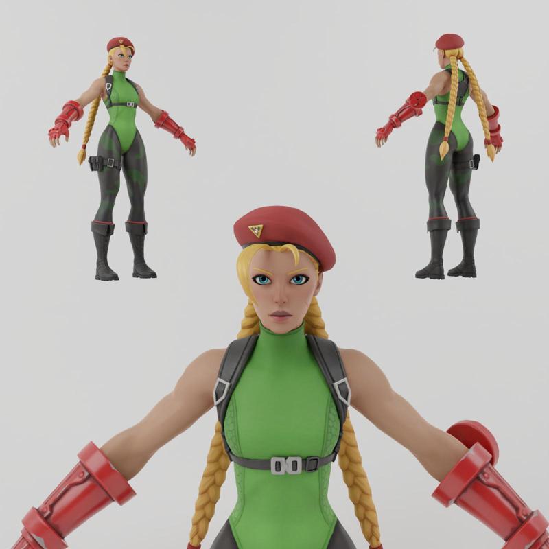 Cammy Street Fighter Lowpoly Rigged