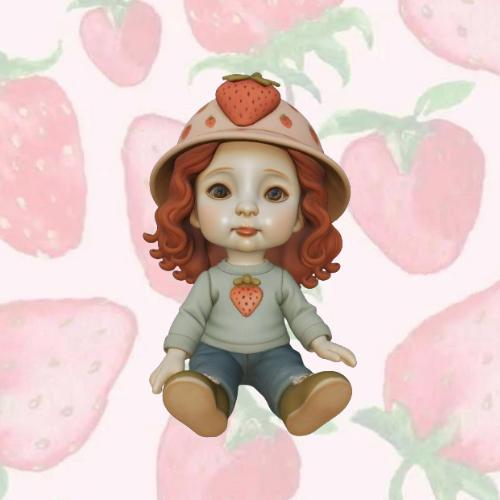 Muñeca Fan Art Rosita Fresita estilo muñeca de porcelana - Strawberry Shortcake Fan Art Doll in porcelain doll style