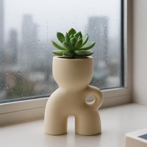 Modern Abstract Figure Planter – Minimalist 3D Printed Succulent Pot