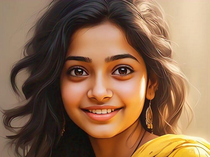 Indian young girl with glasses and cute smile