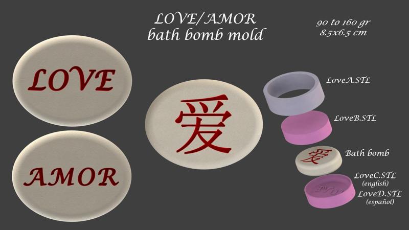 Love/Amor(chinese symbol) - Bath bomb mold