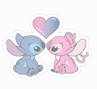 Cortador Modulado Stitch e angel de frente apaixodados