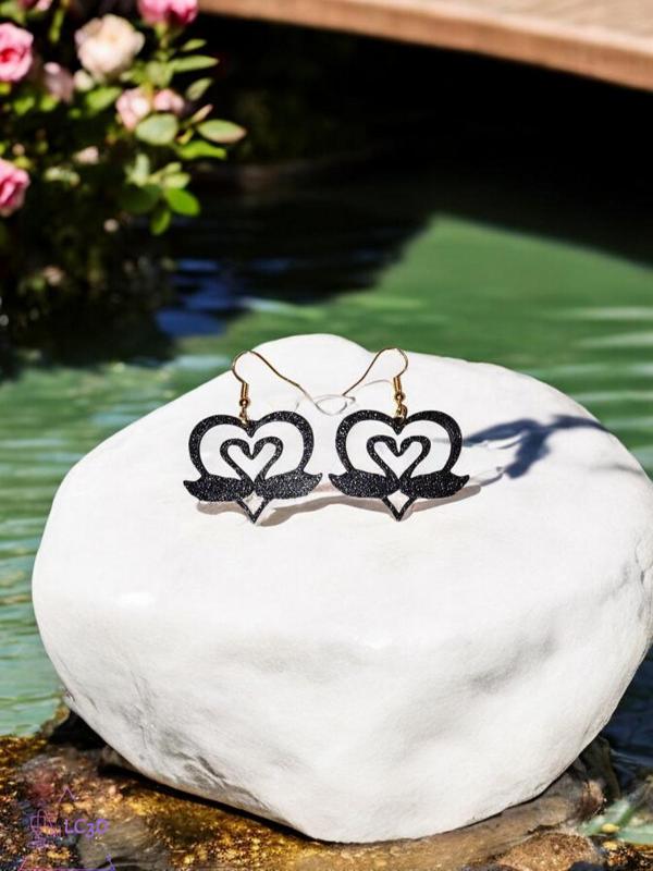Swans in love earrings