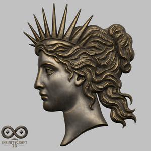 Classical Goddess Relief – 3D Wall Sculpture for CNC & Print