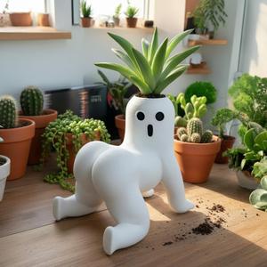 Funny Ghost with a Big Booty - Cute Plant Pot / Succulent Planter