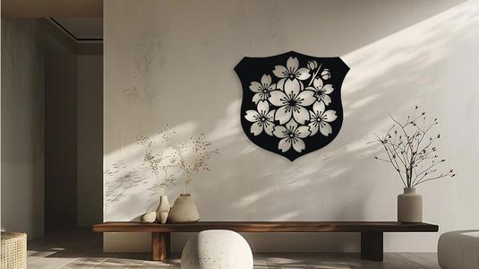 Cherry Blossom Crest Floral Wall Decor