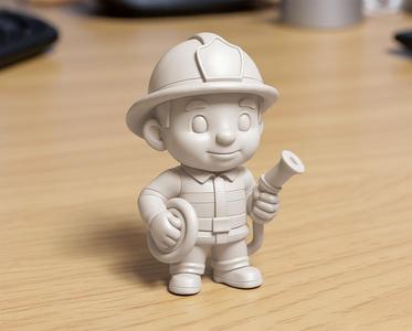 Cartoon Firefighter 3D Printable 3D print model