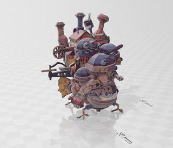 Howl's Moving Castle 3D Model – Studio Ghibli Textured Realistic Colors High-Quality