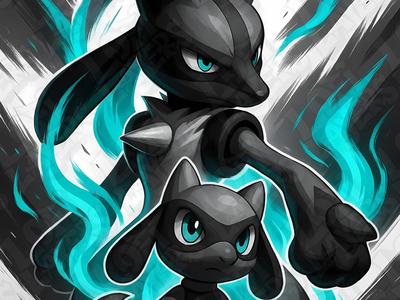 Riolu & Lucario Evolution Hueforge