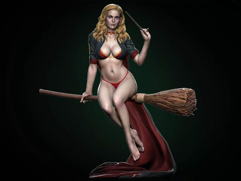 Hermione Adult on the Broomstick