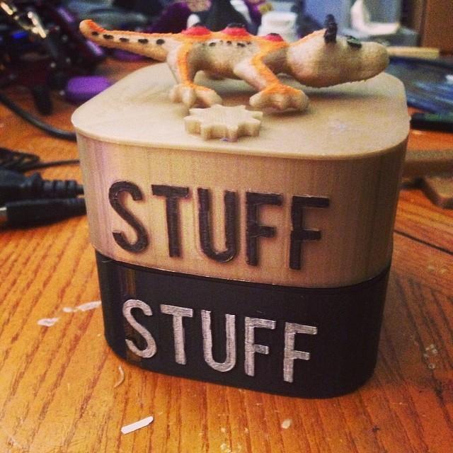 Box with a screw fastened top