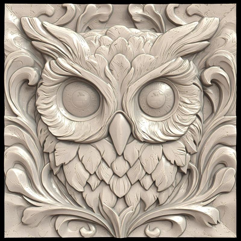 3D Model STL File for CNC Router/Laser & 3D Printer An Owl Repeating Its Victims Last Words