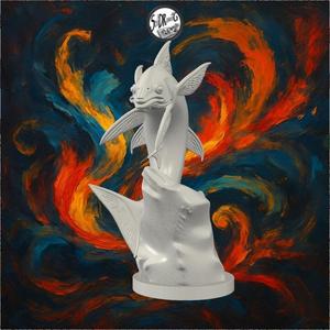 Leaping Salmon Sculpture on Rocky Base – SoliDRawinGs SG652