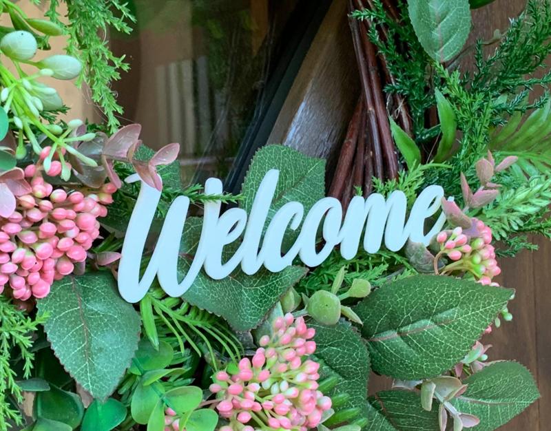 Inscription welcome sign