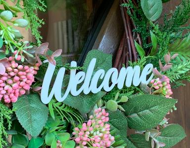 Inscription welcome sign