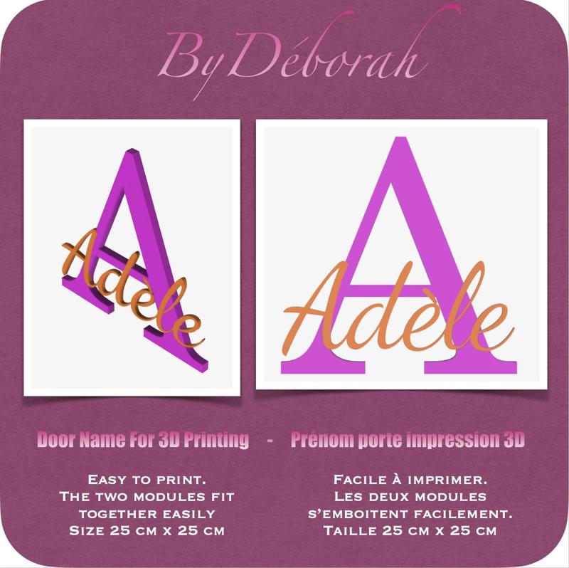 First name ADELE for bedroom door