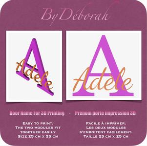 First name ADELE for bedroom door