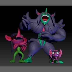 Pokemon Impidimp Morgrem Grimmsnarl