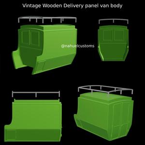 Vintage Wooden Delivery panel van body