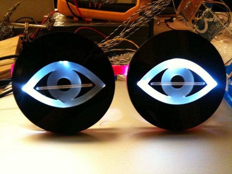 Eyes for stupid pet trick - Blinking LED's