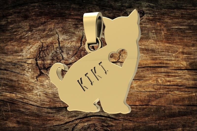 Love Cat Pendant - Romantic STL Jewelry File for 3D Printing