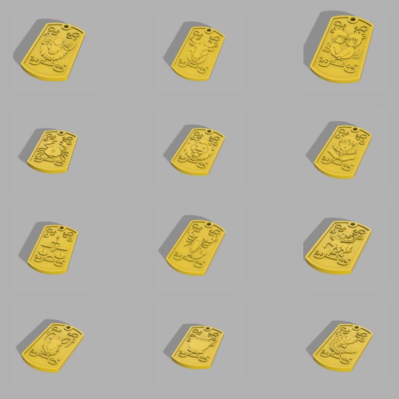 Dog Tags Gold Saints Saint Seiya (Knights of the Zodiac) Golden Knights