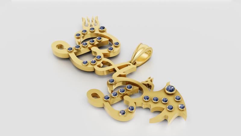 BAB GOLD PENDANT    3d printable model
