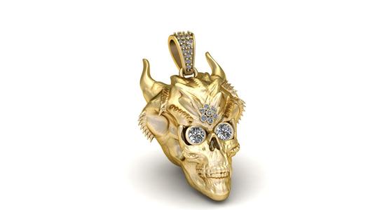 skull pendant 3D printable model