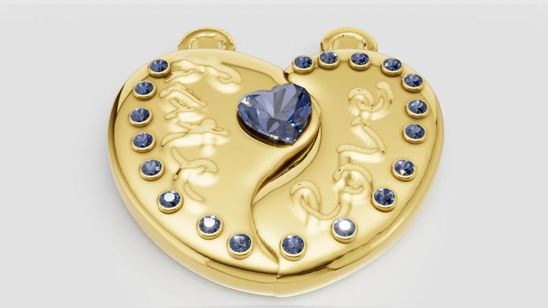 , Blue Gemstone Pendant 3D printable model