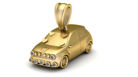 3D GOLD CAR PENDANT  3d printable model